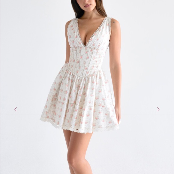 House of CB Dresses & Skirts - House of CB White V-Neck Fit and Flare Mini Dress